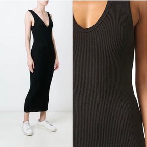 Vince ribbed black dress